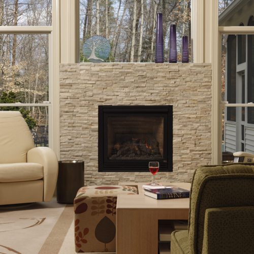 modern living room fireplace